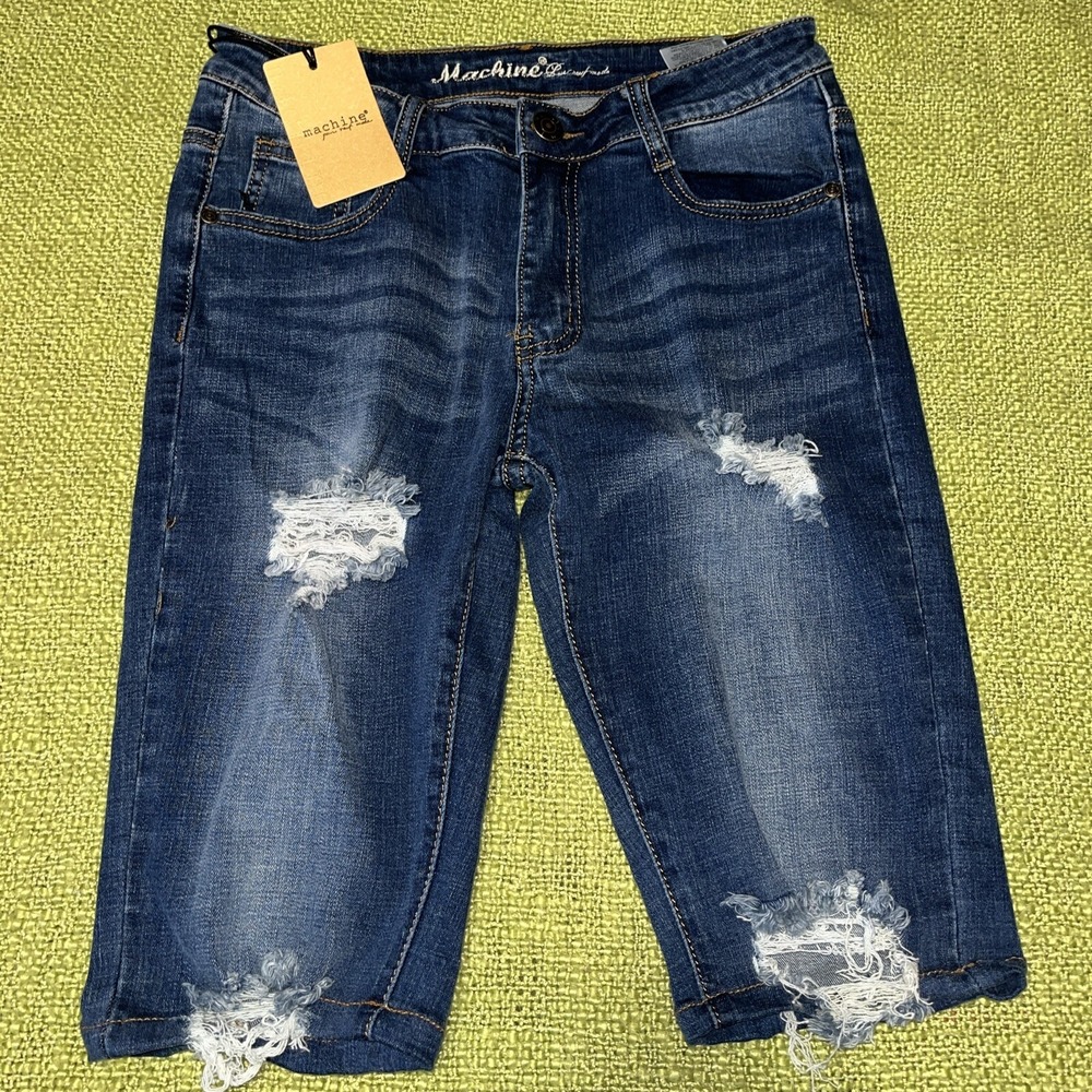 NEW Machine Pour Neuf Mode ‎ Jean Shorts Frayed Distressed 29